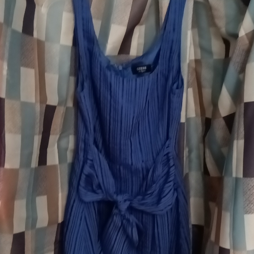 FINAL PRICE GUESS beautiful blue dress with  front or back sash Size 12